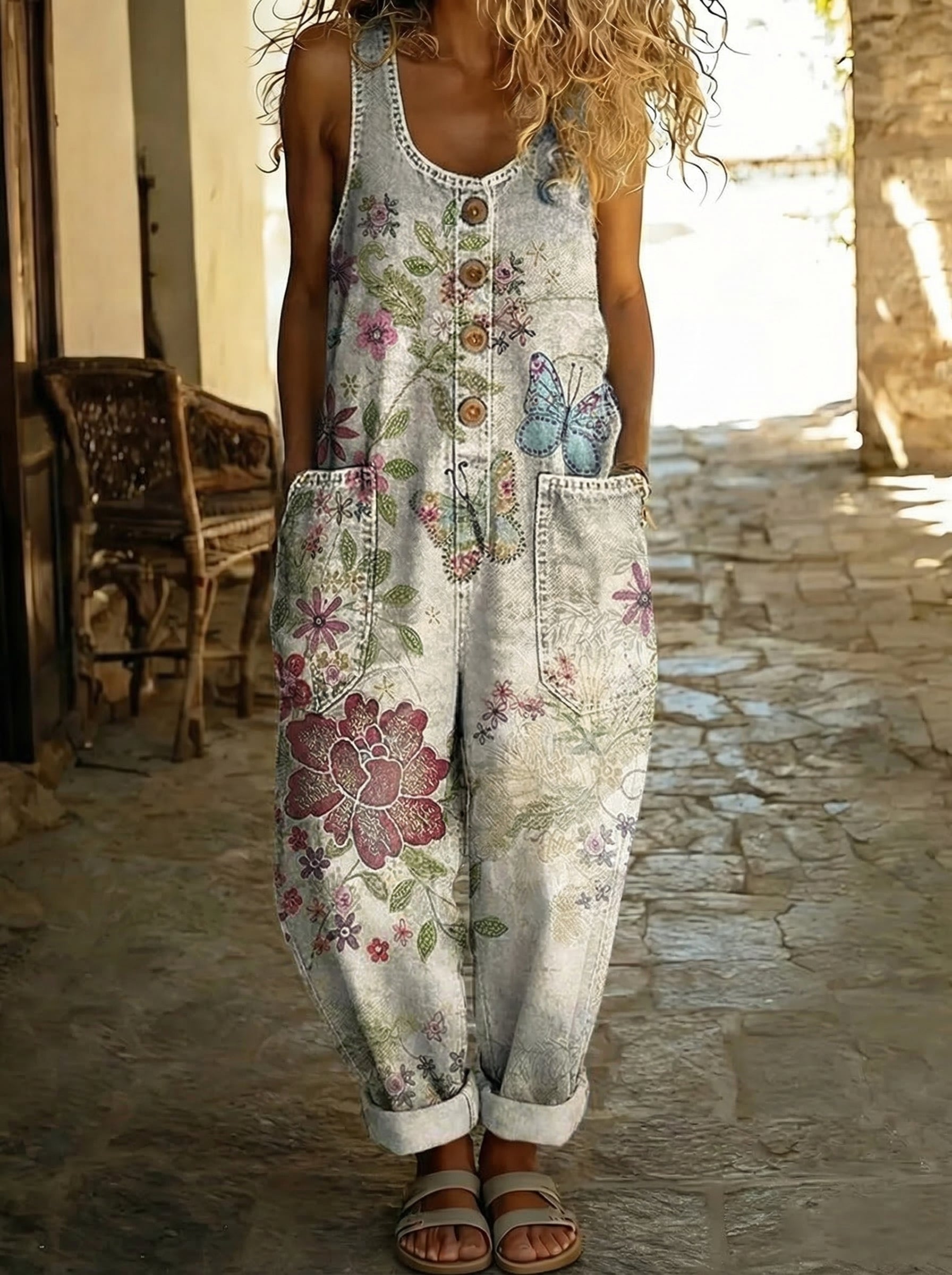Gris Clair Floral / S
